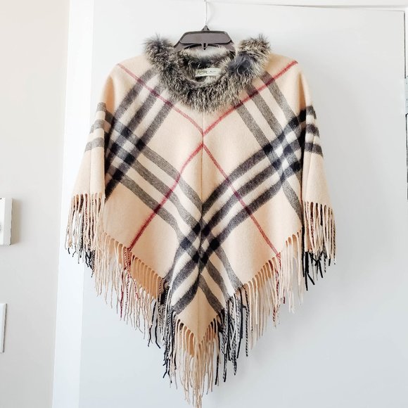 Berillio Sweaters - Berillio by Bellavista Poncho - Burberry Plaid - S